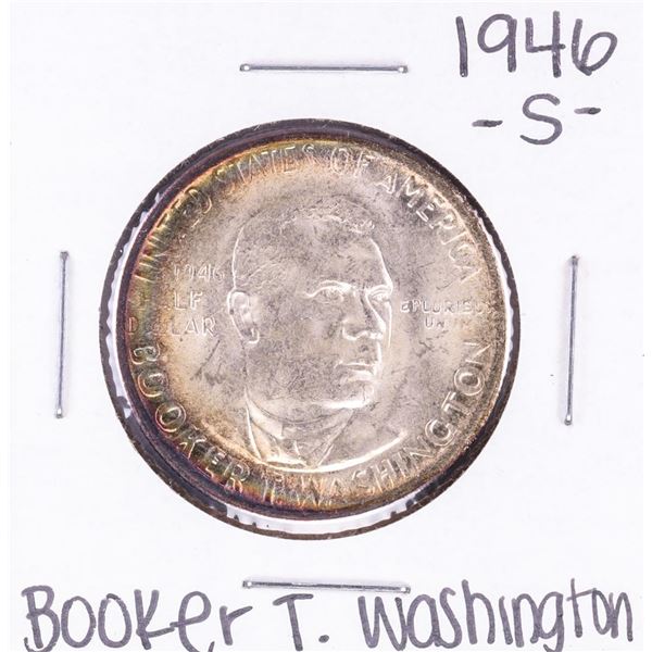 1946 Booker T Washington Commemorative Half Dollar Coin Amazing Toning