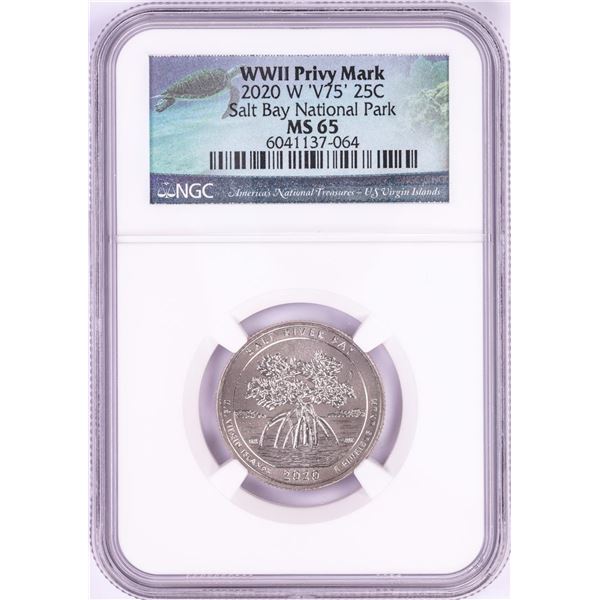 2020-W 'V75' Salt Bay National Park Quarter Coin NGC MS65