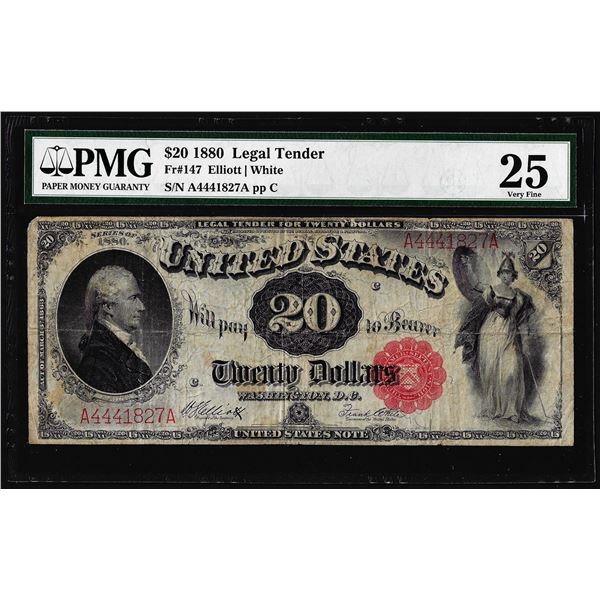 1880 $20 Legal Tender Note Fr.147 PMG Very Fine 25