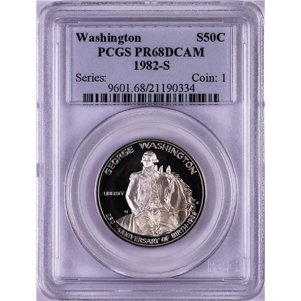 1982-S Proof Washington Commemorative Silver Half Dollar Coin PCGS PR68DCAM