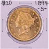 Image 1 : 1894-S $20 Liberty Head Double Eagle Gold Coin
