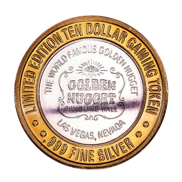 .999 Silver Golden Nugget Las Vegas, Nevada $10 Casino Limited Edition Gaming Token