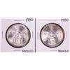 Image 1 : Lot of (2) 1980 Mexico Onza Silver Coins