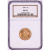 Image 1 : 1896 $5 Liberty Head Half Eagle Gold Coin NGC MS62
