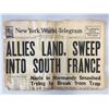 Image 1 : New York World - Telegram Original 1944 Vintage Newspaper