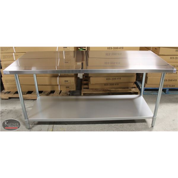 NEW 30 X72 X34  STAINLESS STEEL WORKTABLE W/