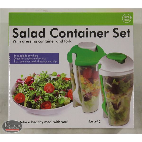 NEW SET OF 2 SALAD CONTAINER SET