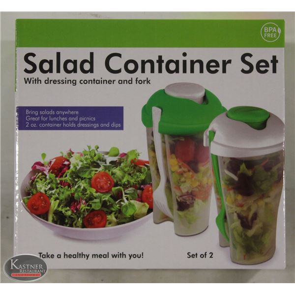 NEW SET OF 2 SALAD CONTAINER SET