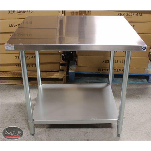 NEW 30 X36 X34  STAINLESS STEEL WORKTABLE W/