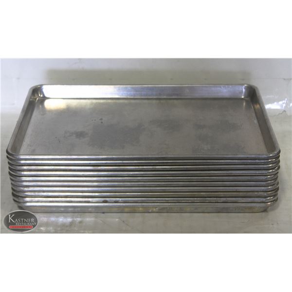 LOT OF 10 ALUMINUM BAKING TRAYS