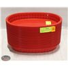 Image 1 : LOT OF 20 RED OVAL FOOD PLASTIC BASKETS