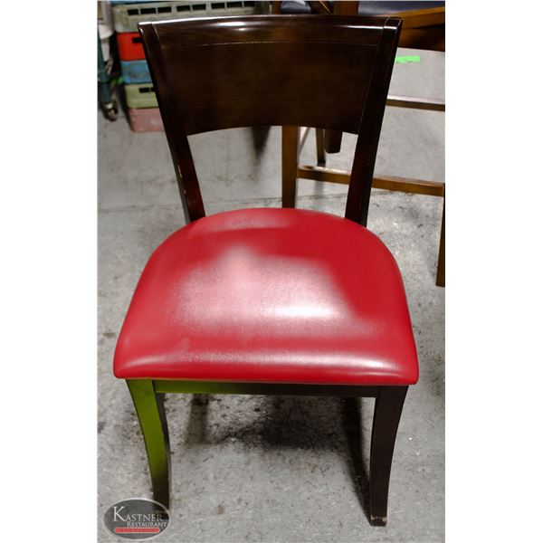 LOT OF 5 RED LEATHERETTE DINING CHAIRS