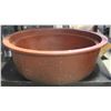 Image 1 : LOT OF 2 LARGE ROUND PLASTIC PLANTERS.