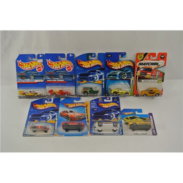 8 Hot Wheels and Matchbox Cars