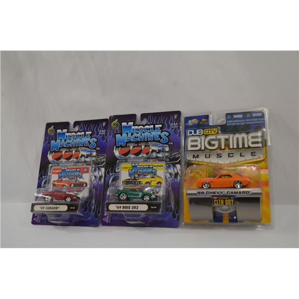 3 Diecast Muscle Cars