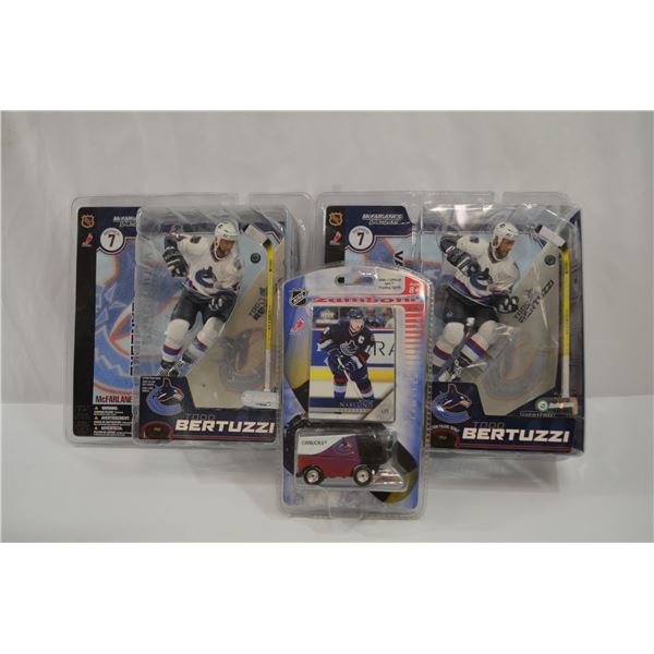 2 Canucks Action Figures + Diecast Car