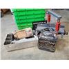Image 2 : METAL ORGANIZER TRAY WITH MITRE BOX, TYPEWRITER AND MORE