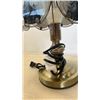 Image 8 : WOLF BRASS AND GLASS LAMP WITH STATUE