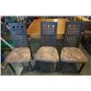 Image 8 : LARGE WOOD DINING TABLE WITH 6 METAL FRAME CHAIRS