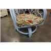 Image 8 : 2 RATTAN SWIVEL PATIO CHAIRS AND SMALL WOOD TABLE