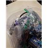 Image 2 : BIN OF WIRED EARBUDS, WITH SPARE SILICONE COVERS AND MORE