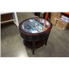 Image 2 : OVAL 1 DRAWER ENDTABLE WITH BEVELLED MIRRORED TOP