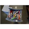 Image 8 : 3 AND 5 TIER PLASTIC ORGANIZERS - ONE FULL W/ ART SUPPLIES