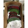 Image 2 : 2 BOXES OF CORELLE STONEWARE RED, GREEN, WHITE