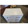 Image 2 : 4 DRAWER WHITE DRESSER CHEST OF DRAWERS WITH SLIDING BEAD HANDLES