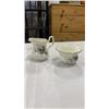 Image 8 : 4 CREAM AND SUGARS, ROYAL ALBERT, DENBY, THORLEY AND YELLOW DEPRESSION GLASS