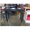 Image 2 : BLACK HALL TABLE AND BRASS GLASSTOP PARLOUR TABLE