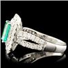 Image 4 : 18K Gold 1.32ct Emerald & 1.19ctw Diamond Ring