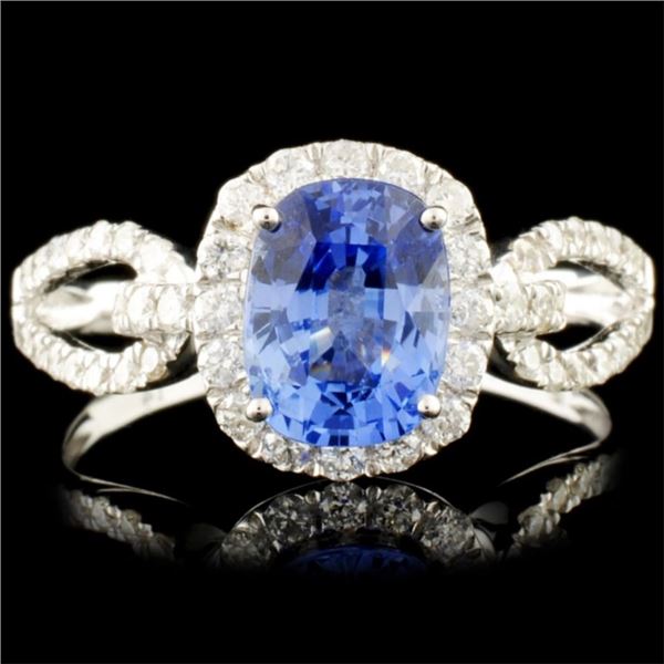 18K Gold 1.63ct Sapphire & 0.45ctw Diamond Ring