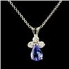 Image 1 : 14K Gold 0.51ct Tanzanite & 0.16ctw Diamond Pendan