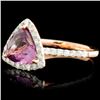 Image 2 : 14K Gold 1.80ct Tourmaline & 0.41ctw Diamond Ring