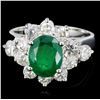 Image 1 : 14K Gold 3.00ct Emerald & 1.20ctw Diamond Ring