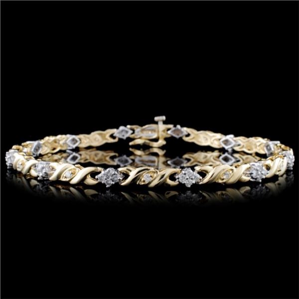 14K Two-Tone 1.00ctw Diamond Bracelet