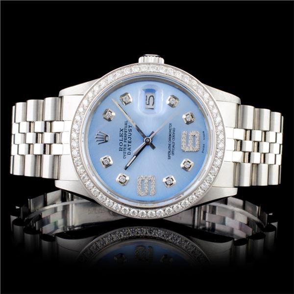 Rolex SS DateJust Diamond 36mm Wristwatch