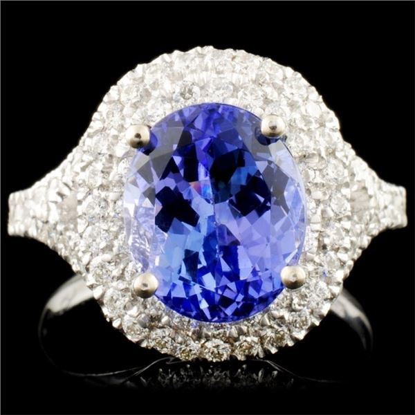 14K Gold 3.58ct Tanzanite & 0.80ctw Diamond Ring