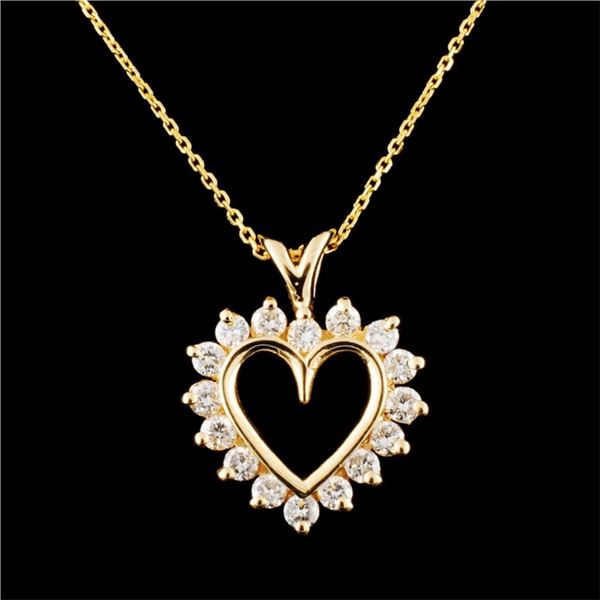 14K Gold 0.48ctw Diamond Pendant