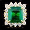 18K Gold 6.62ct Emerald & 1.81ctw Diamond Ring