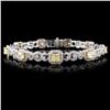 Image 1 : 18K White Gold 5.66ctw Fancy Color Diamond Bracele