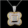 Image 1 : 18K Two Tone 1.65ctw Diamond Pendant