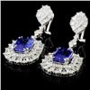 Image 2 : 18K Gold 6.13ctw Tanzanite & 3.98ctw Diamond Earri
