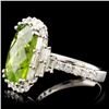Image 4 : 18K Gold 6.55ct Peridot & 1.29ctw Diamond Ring