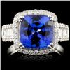 18K Gold 4.05ct Tanzanite & 1.05ct Diamond Ring