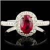 18K Gold 1.21ct Ruby & 0.29ctw Diamond Ring