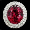 18K Gold 31.86ct Tourmaline & 2.28ct Diamond Ring
