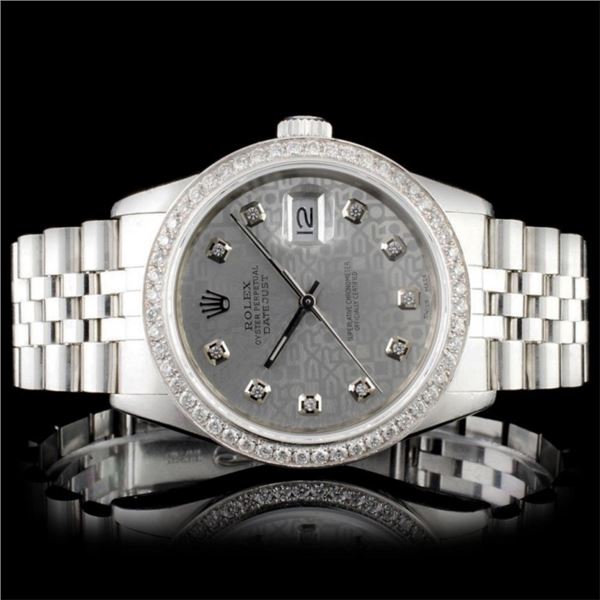 Rolex SS DateJust Diamond 36mm Wristwatch