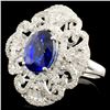 Image 2 : 14K Gold 3.51ct Sapphire & 1.15ctw Diamond Ring